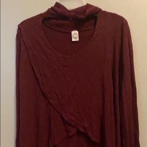 Burgundy dress top